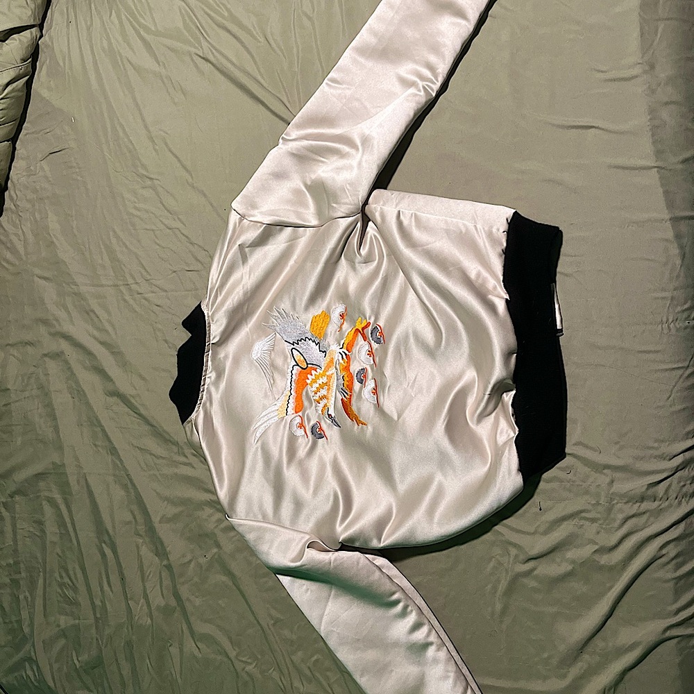 Urban Outfitters Japanese Style Cream Bomber Jacket